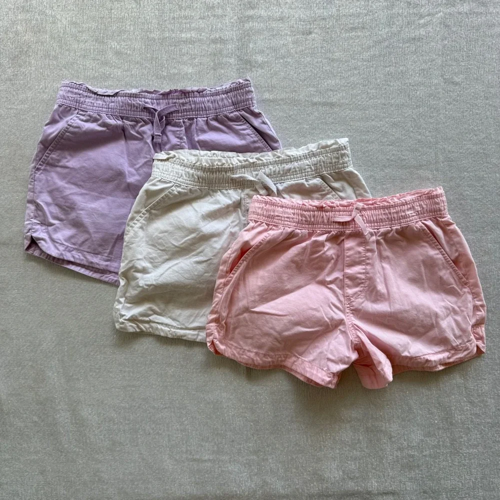 3pc Gap Kids Girls Size L 10 12 Cotton Paperbag Waist Shorts Bundle Pastel